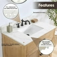 thumbnail image 5 of Solana 36" Wood Vanity in Weathered Fir Calacatta White Quartz Top with Mirror, 5 of 14