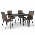 thumbnail image 1 of Set De Comedor 4 Sillas Velvet Mesa Cristal Negro Elegante cafe, 1 of 8