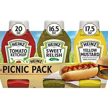 Heinz Tomato Ketchup, Relish, and Mustard Picnic Pack, 3 Count