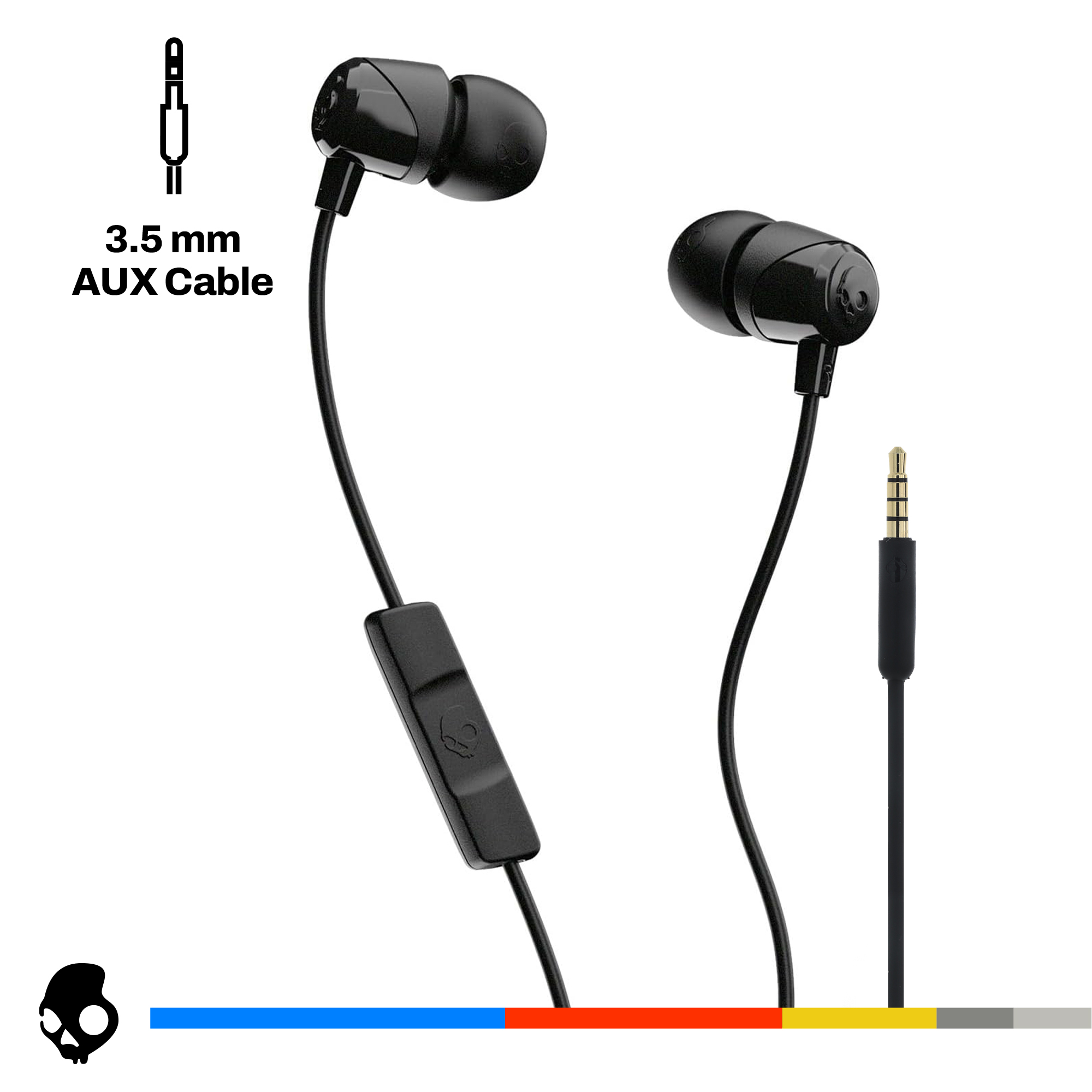 Skullcandy Jib XT Wired in-Ear Earbuds with Microphone, Black