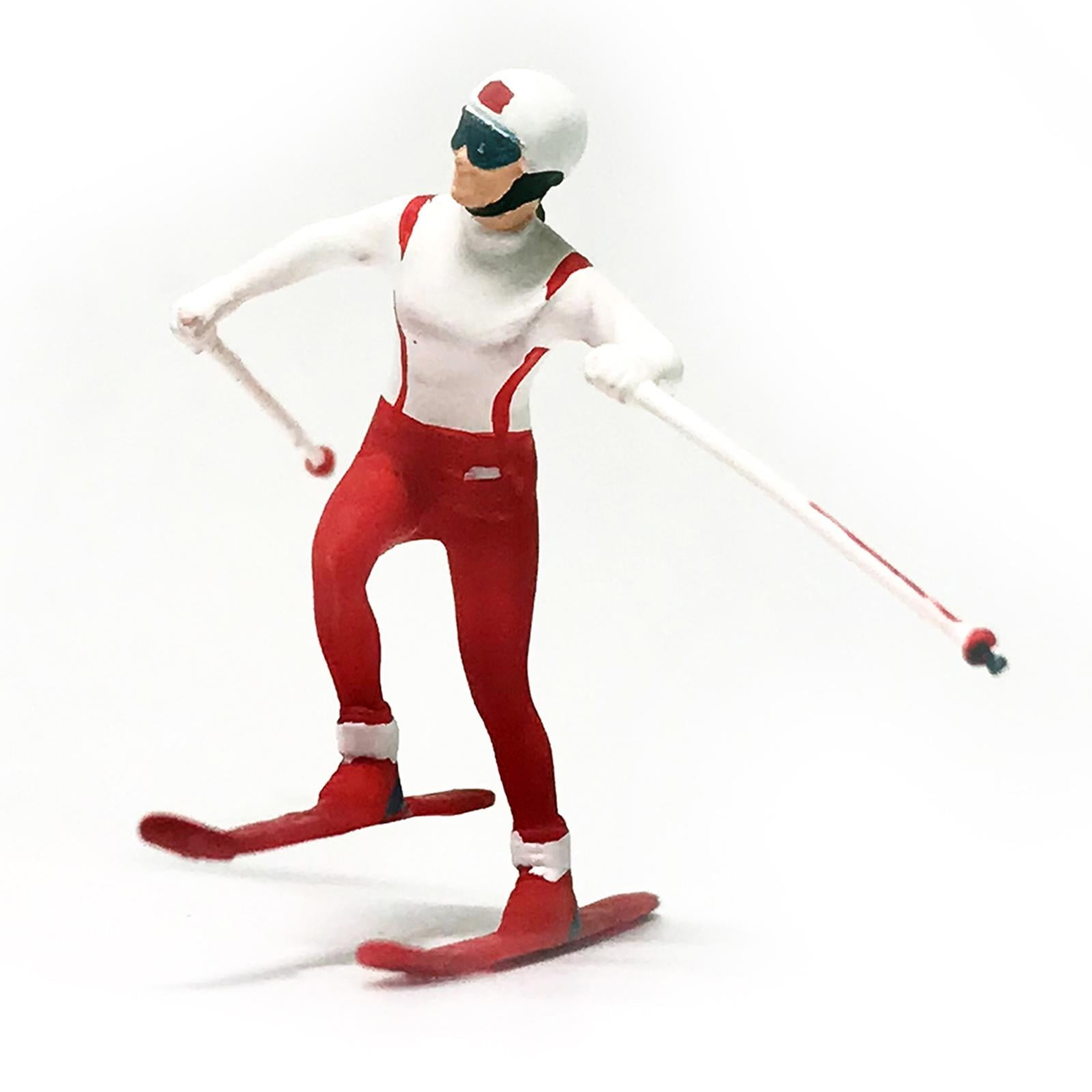 2pcs 1:64 Resin Skiing Characters Tiny People Figure Street Table Diorama Model Children Toys Accs