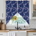 thumbnail image 3 of Swag Valance Curtains for Windows, Coastal Turtle Light Filtering Kitchen Curtains with Rod Pocket, Blue Ocean Starfish Retro Coral Shell Window Treatment Valances for Living Room, 28x36 - 2 PCS, 3 of 9