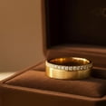 thumbnail image 3 of Diamond Full Eternity Thin Band Ring, Cigar Thick Wide Wedding Band Ring, Stackable Ring, Matching Band Ring, Statement Ring, April Birthstone Ring, 3 of 4