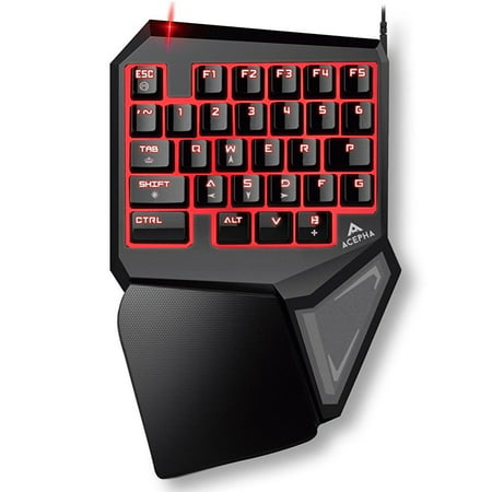 acepha t9 pro gaming keypad gameboard with programmable keys 7 color led backlit, 16-keys rollover, brand new key layout and anti-fatigue