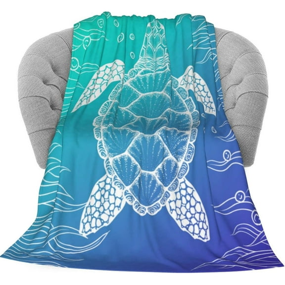 Sea Turtle Soft Throw Blanket 40"x50" Lightweight Flannel Fleece Blanket for Living Room Bedroom Sofa Couch Warm and Cozy
