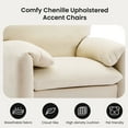 thumbnail image 5 of Chenille Oversized Armchair - Modern Accent Chair & Single Sofa Lounge, 34'' Wide, Comfortab 2 setle Seating for Living Room & Bedroom, Cream, 5 of 6