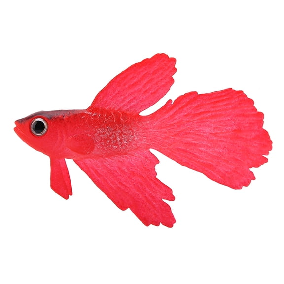 NFTIGB Aquarium Decoration Funny Artificial Silicone Small Betta Fish Tank Ornament Red Fake Fish Decor For Submersible Hideout Landscape (14 inches / 35.5 cm)