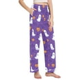thumbnail image 2 of FORMRS Women's Pajama Pants with Pockets Soft Comfy Loungewear Sleep Bottom, Sizes S-2XL, Halloween Purple Ghosts, 2 of 8