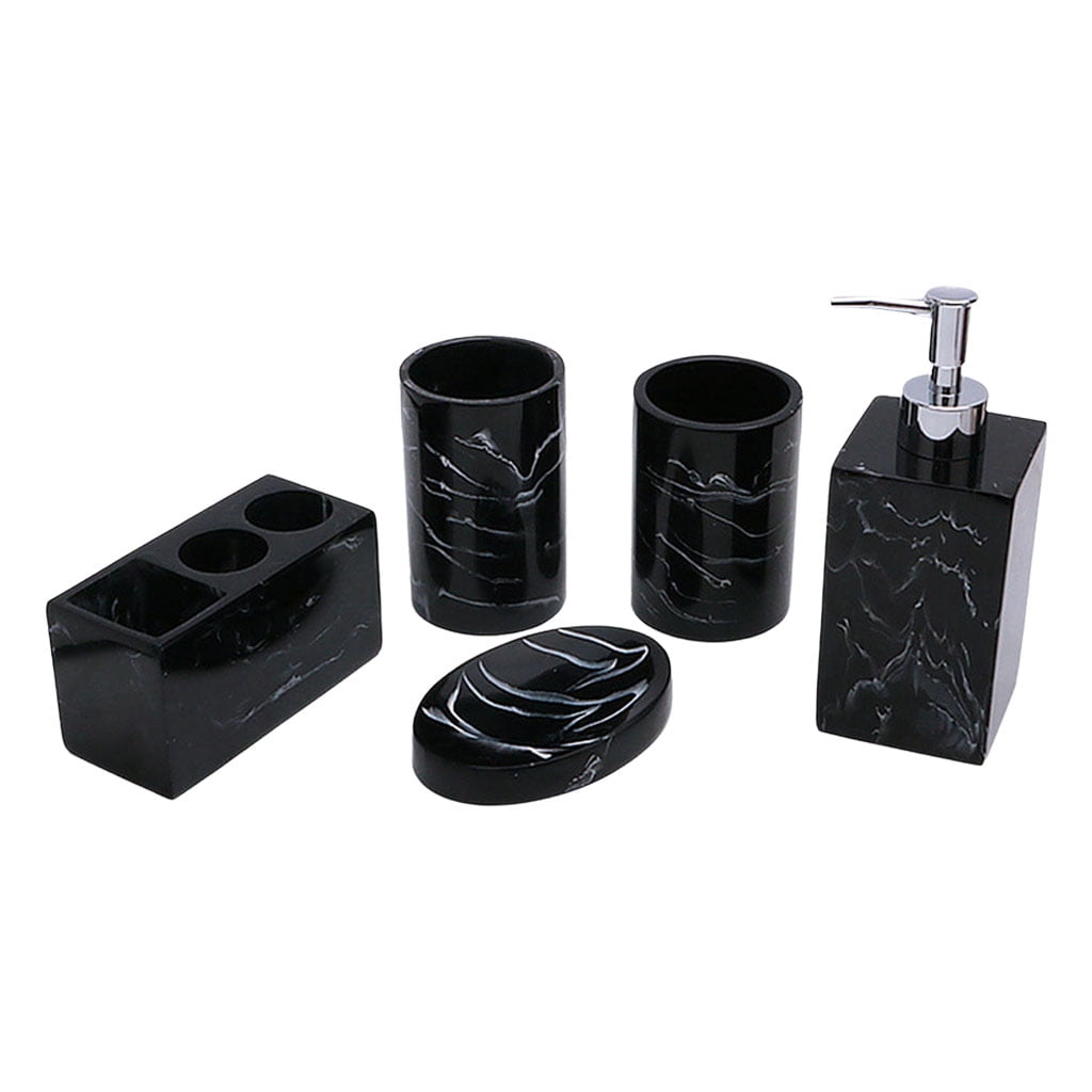 Details about   5pcs Bathroom Ceramic Bath Accessory Set Soap Dispenser Dish Toothbrush Holder 