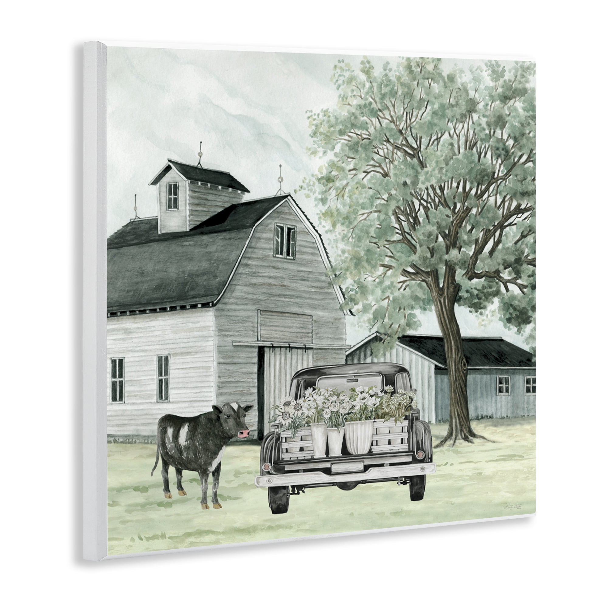 Stupell Industries Buttercup's Flowers on Farm Wall Plaque Art, design by Cindy Jacobs