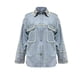 thumbnail image 4 of Chaqueta vaquera Augper para mujer, deshilachada, con botones y bolsillos, 4 of 8