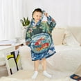 thumbnail image 6 of FORMRS Wearable Blanket Hoodie with Sleeves for Kids Cozy Flannel Sweatshirt, Red Goldfish, 6 of 7