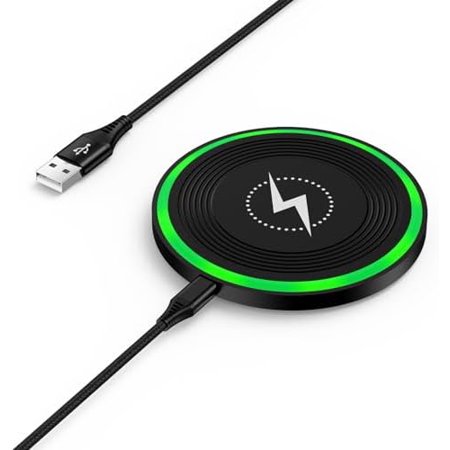 Portable 15W Wireless Charging Pad for Samsung Galaxy S25 Edge S25 Ultra S25+ S25 S24 FE S23 Z Fold7 Z Flip7 Z Flip7 FE, iPhone 16, Pixel 10 Pro