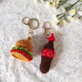 thumbnail image 4 of 2PCS Cute Crochet Keychain, Creative Burger Coke Set Bag Charms, Handmade Key Chain for Backpack, Gifts for Him/Her, 4 of 7