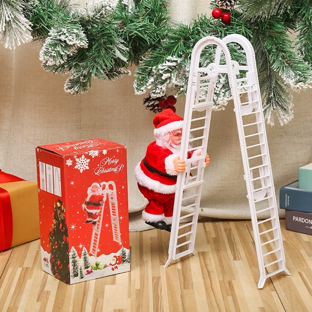 Christmas Decoration Ladder Santa Claus Climbing Beads Gift Decoration