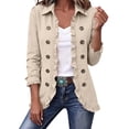 thumbnail image 3 of Naotn Open‑Front Ruffled Lapel Collar Jacket for Women Fall Trendy Casual Long Sleeve Button Down Outerwear, 3 of 10