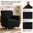 thumbnail image 3 of SHANNA Banquet Armchair Slipcovers, Knitted Jacquard Sofa Chair Covers with Arms for Living Room, NonSlip Dog Pet Friendly Furniture Protector, Jacquard - Black, 3 of 10