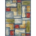 thumbnail image 1 of Unique Loom Collection Moderne Coloré Géométrique Abstrait Transition Tapis d'Intérieur et d'Extérieur Zone Flatweave, 4 x 6 Pieds, Multi/bleu, 1 of 1