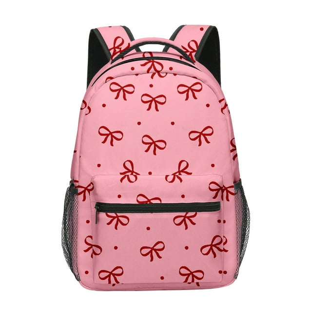 Ediodpoh Ice Backpack With Bow Print Shoulder Bag For Boys Ice Drip Backpack For Girls School College Hot Pink