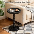 thumbnail image 2 of ManyFun Round Side Table, Wood Drink Table for Small Spaces, Round End Table for Living Room, Bedroom, Sofa Couch, Corners (Modern,Black), 2 of 11