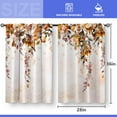 thumbnail image 3 of Floral Leaves Kitchen Curtains - Rustic Watercolor Art Plant Flower Botanical Country Nature Short Cafe Tier Curtains Decor for Dining Room Wildflower Rod Pocket Window Drapes 2 Panels Set 28"x36", 3 of 5