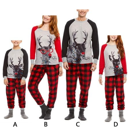 

Viworld Christmas Deer Graphic Family Baby Kids Adult Pajamas Set Sleepwear