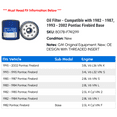 thumbnail image 2 of Oil Filter - Compatible with 1982 - 1987, 1993 - 2002 Pontiac Firebird Base 1983 1984 1985 1986 1994 1995 1996 1997 1998 1999 2000 2001, 2 of 2