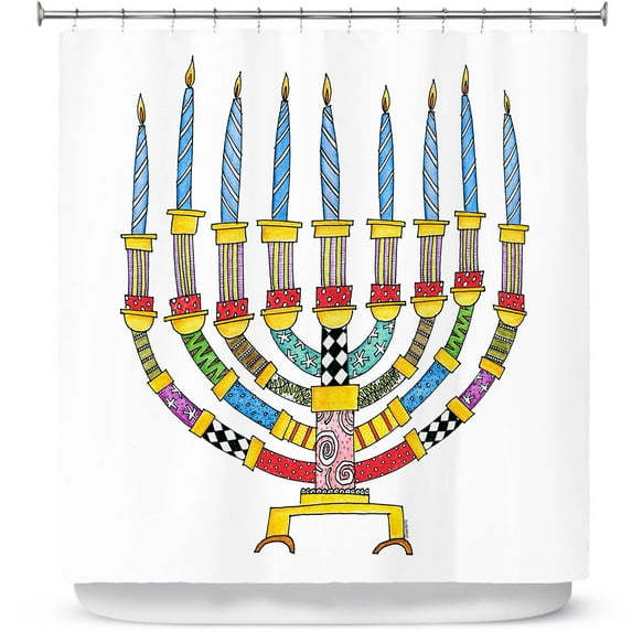 Shower Curtains 70" x 93" from DiaNoche Designs by Marley Ungaro - Menorahh
