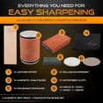 thumbnail image 2 of Rolling Knife Sharpener Kit – Magnetic Diamond Sharpening System with 2x 400, 1x 1000, 1x 3000 Grit Discs, Leather Strop, Compound Wax, and Microfiber Cloth – Kitchen Knife Sharpener Set, 2 of 7