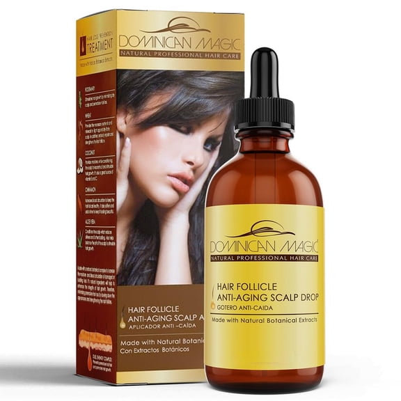 Dominican Magic Hair Follicle Anti-Aging Scalp Drop Hair Tonic with Rosemary and Cinnamon, Gotero Anti-Caida, Helps Stimulate Hair Growth