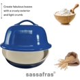 thumbnail image 6 of Sassafras Superstone® Stoneware La Cloche® Bread Baker with Blue Glazed Exterior and Unglazed Interior Bakes an Artisan Bread with Crusty Crust and a Light Crumb, 6 of 11
