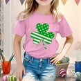 thumbnail image 2 of LUOGENLI T-Shirt pour Filles Enfants Filles Pâques Mignon Saint Pat Col Rond Manches Courtes Tee Été Décontracté T-Shirt Pâques Chemises pour Filles 2025 4-5 Ans, 2 of 5