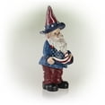 thumbnail image 6 of Alpine Corporation 6" x 5" x 12" Patriotic Gnome Bird Feeder Statue, Red/Blue, 6 of 13