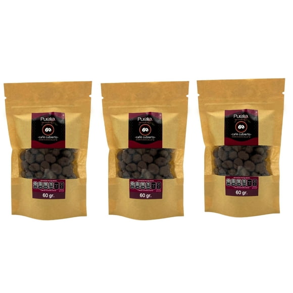 Grano de Café Cubierto de Chocolate con Leche Puralia Gourmet 60 g 3 pack