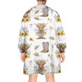 thumbnail image 2 of Highland Cow Sunflower Hat Boot Pattern Wearable Oversized Blanket,Wearable Blanket Hoodie for Adults,Cozy Hooded Blankets with Super Pockets,Super Warm Fuzzy Pullover for Women & Men, 2 of 6