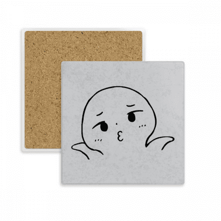 

Helpless Pout Black Happy Pattern Square Coaster Cup Mat Mug Subplate Holder Insulation Stone