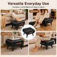 thumbnail image 5 of SOULART Leather Storage Stool with Metal Legs & Handles, Modern Square Footrest Ottoman with Hidden Storage for Living Room, Black, 5 of 10