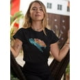 thumbnail image 2 of Floral Turtle T-Shirt Women -Smartprints Designs, Female Small, 2 of 4