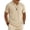 BB02_Khaki, variant on Resicozy Men's Casual Polo Shirts Short Sleeve Classic Linen Basic Tee Button Collar Shirt Summer Golf T-Shirt Khaki XL