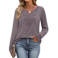 thumbnail image 6 of ZANKLEY Boho Tops for Women Blouses Dressy Casual V Neck Long Sleeve Shirts Fall Outfits Trendy Vacation Clothes, 6 of 8