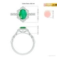 thumbnail image 4 of ANGARA Natural Oval 1.1 ct Emerald Trillium Floral Shank Ring in 14K White Gold for Women (Size-8x6mm) | May Birthstone, Birthday, Anniversary, Jewelry Gift for Women | Natural Emerald Ring, 4 of 8