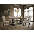 thumbnail image 3 of Classic Style Button-Tufted Side Chairs 6pc Set Tan Fabric Upholstered Dining Furniture, 3 of 3