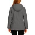 thumbnail image 3 of WTOBBY Womens Raincoats With Hood Lightweight Outdoor Hooded Waterproof Windbreaker Solid Trench Coat Jacket Plus Size, Ideal for Sports and Fashion,Gray XL, 3 of 5