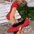 thumbnail image 2 of Ladies Pointed Toe Ballet Flats Retro Suede Upper Slip On Lightweight Barefoot Shoes Comfortable Non Slip Walking Footwear, 2 of 4