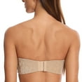 thumbnail image 2 of MELENECA Women's Unlined Strapless Bra with Underwire Minimizer for Large Busts Seamless Jacquard Fabric Beige 42F, 2 of 6