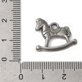 thumbnail image 3 of 2 pc Non-Tarnish 304 Stainless Steel Pendants Hobbyhorse Charms Stainless Steel Color 17x20x3mm Hole: 2mm, 3 of 3