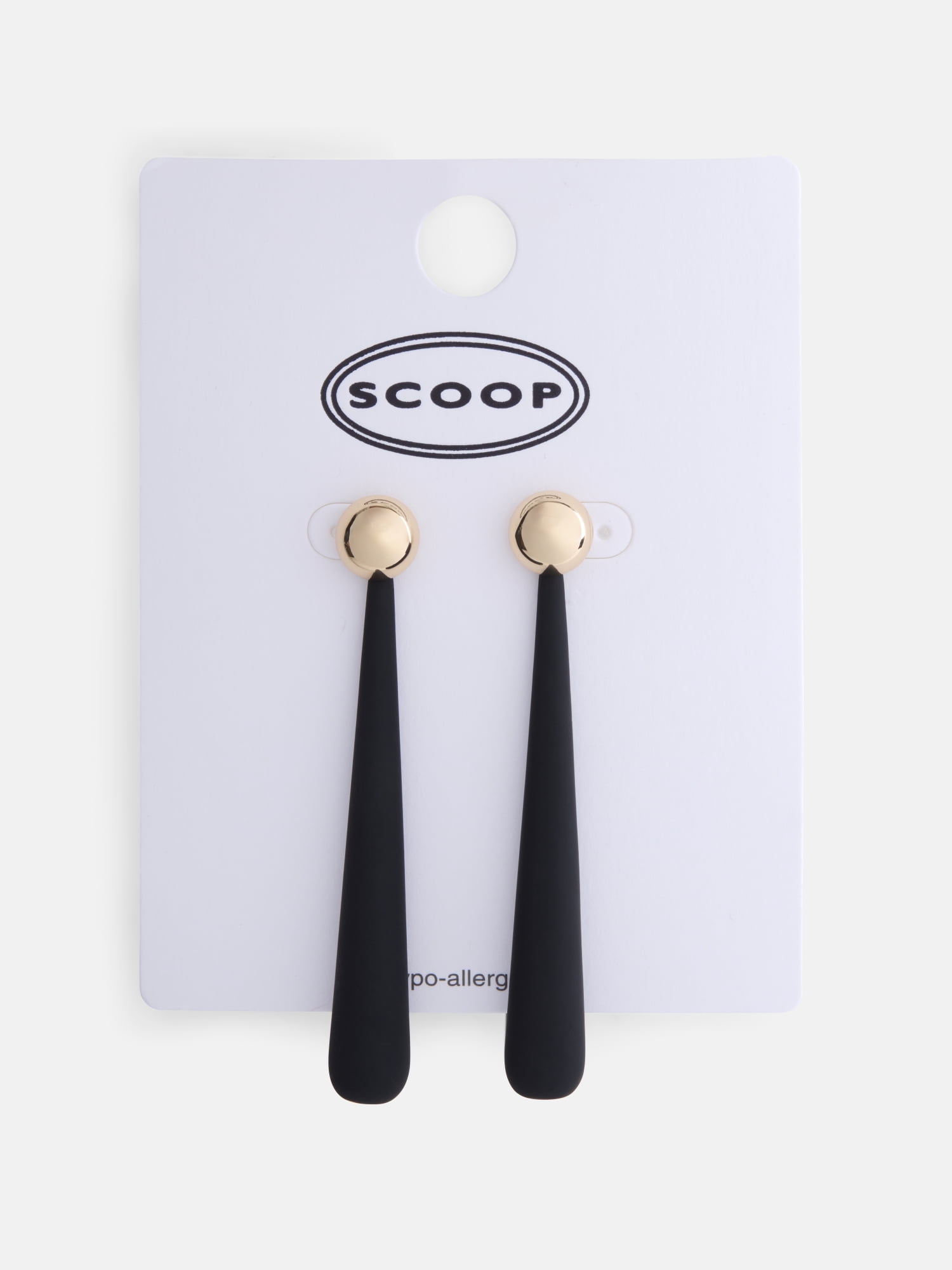 Scoop Women's Front Back Teardrop Earrings, Black and Gold