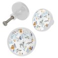 thumbnail image 2 of 4 Pcs Winter Animals Knobs for Kitchen Cabinet Cupboard Dresser Bookcase Drawer Pulls Handles Round Home Decor, 2 of 5