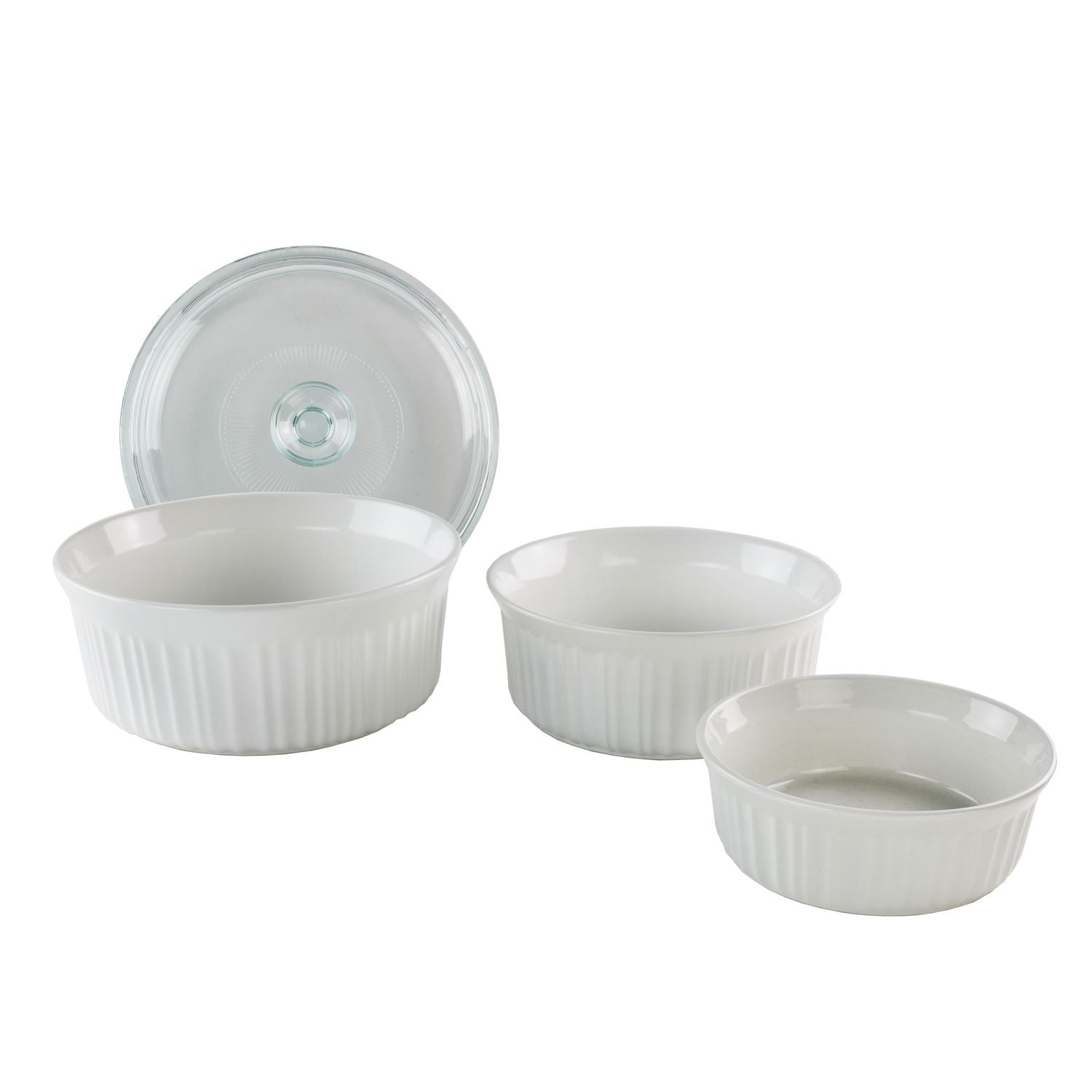 Ensemble de 4 pièces plats de cuisson rond French WhiteMD de CorningwareMD
