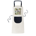 thumbnail image 1 of Famous Tourist Attractions in South Korea Apron Adjustable Bib Cotton Linen BBQ Kitchen Pocket Pinafore, 1 of 3